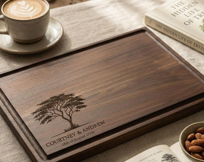 Personalized cutting board – Tree Themed: Customized Charcuterie for Wedding, New Beginning, Housewarming, Anniversary Gift for the Couple