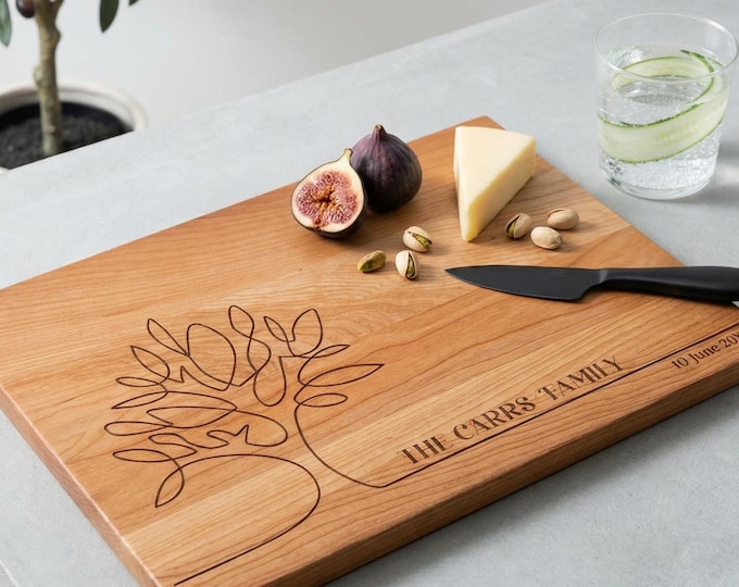 Personalized cutting board, Family Tree: Custom Engraved Charcuterie Board, Housewarming Gift, Wedding Gift, Couples Gift, Anniversary Gift