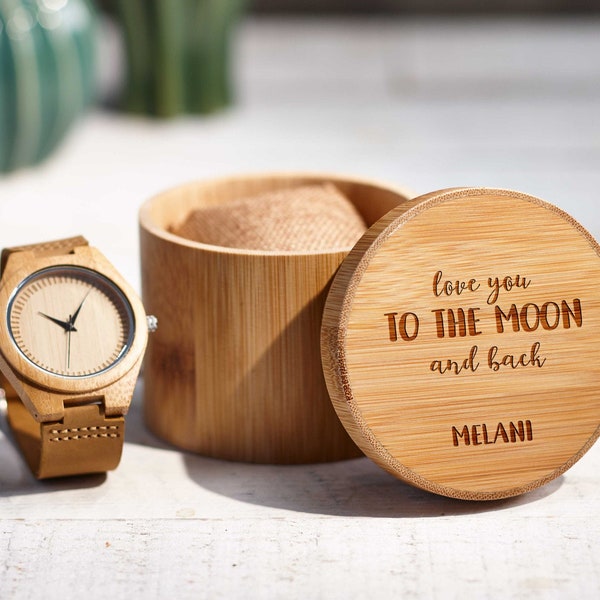 Personalized Wooden Men's Watch, Engraved Watch for Men , Wood Watch box, Gift for Him, Husband gift, Groomsmen Gift, Fathers day gift