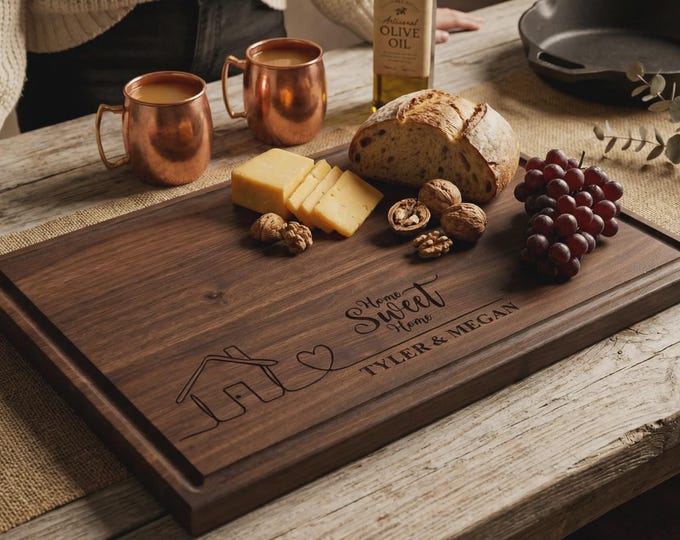Personalized Cutting Board, Customized Charcuterie Board: Wedding, Home Sweet Home, New Home Gift, Realtor Closing Gift, Housewarming Gift