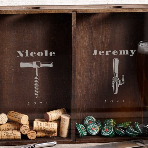 Corks and Caps Shadow Box Wine Cork and Beer Cap Holder Etsy