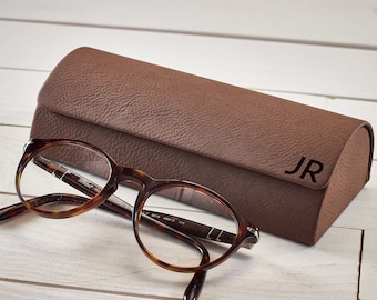 Personalized sunglasses case, customized eyeglass case, laser engraved sunglasses case, leatherette sunglasses case