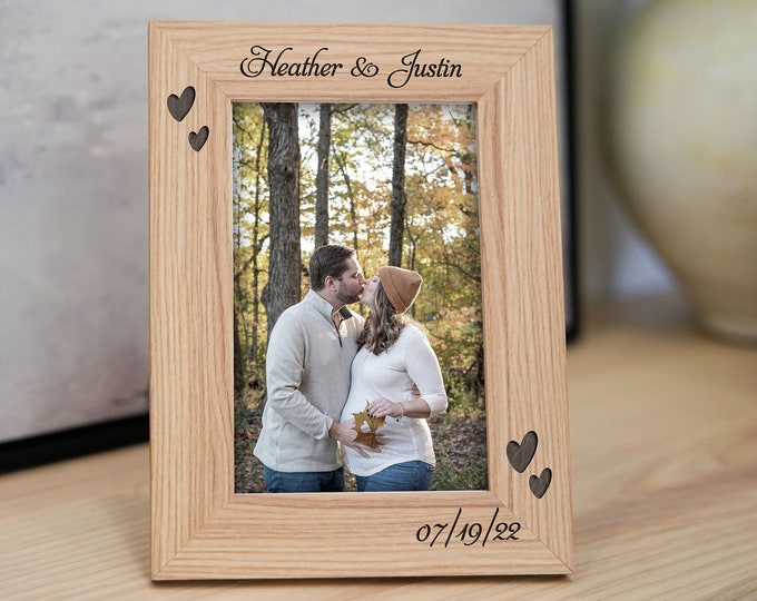 Personalized photo frame, Custom engraved photo frame, Gift for the couple, wedding gift, Home Decor, Cherished Memories, Christmas Gift