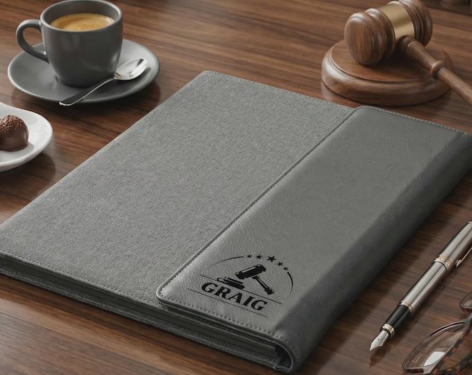 Law School Graduation Gift | Personalized Portfolio & Custom Gavel Design for Judge