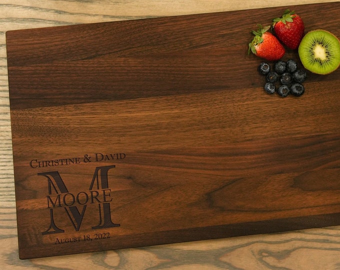 Personalized cutting board, Custom cutting board, Engraved board, Wedding gifts, Gifts for the couple, charcuterie board, Christmas gifts