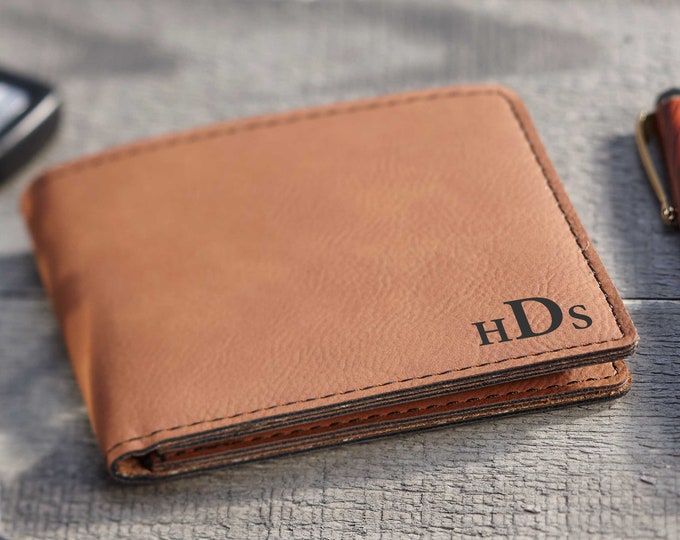 Personalized Mens Wallet, Custom leather Wallets, Leatherette wallets, Engraved Leather Wallet, Gifts for him, Groomsmen Gifts