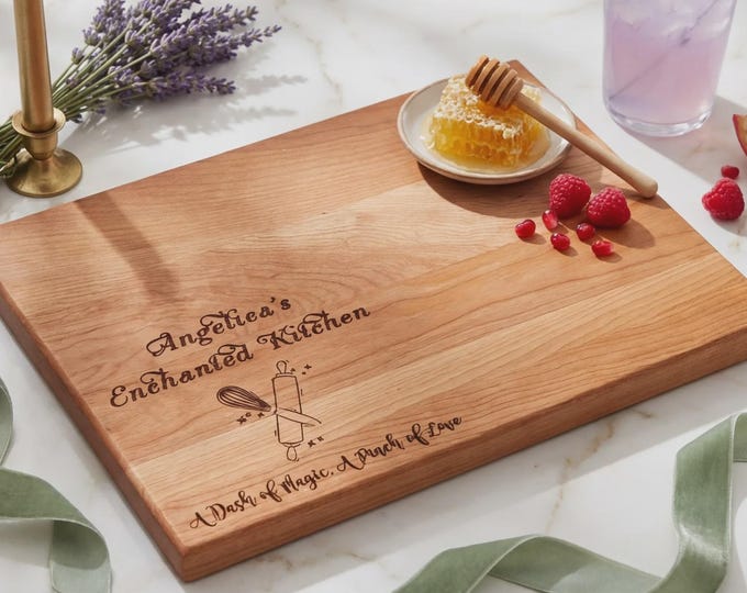 Personalized Woodeen Cutting Board for Mom, Custom Engraved Baking Charcuterie Tray, Gift for Grandma