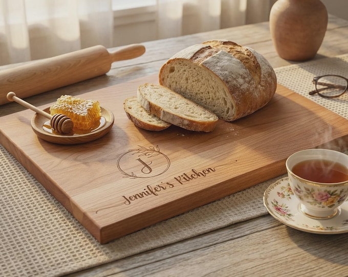 Personalized Wood Cutting Board For Mom, Custom Engraved Monogram Charcuterie Tray, Grandma Gift