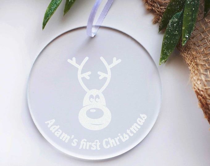 Christmas Ornament, Personalized Acrylic ornament, Christmas decoration, custom Christmas ornament, Christmas gift, engraved  ornament