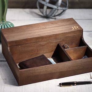 Coffret de montre en bois personnalisé, Organiseur de montre personnalisé, Boîte de rangement en bois, Coffret de voiturier, Cadeau de fête des pères, Cadeau pour lui