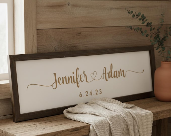 Personalized Farmhouse Wooden Signs - Customized Rustic Sign, Modern Farmhouse Decor, Gift for the couple, Housewarming, Anniversary Gift