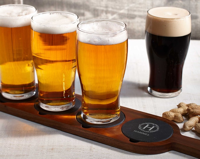 Personalized  flight board, Wooden beer flight, Beer Tasting,  Custom Beer Flight Paddle, Beer Serving Tray, Gift for him, Fathers day Gift