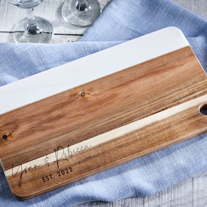 Personalized cheese board wood and marble, Custom cheese board , Engraved cutting board, Wedding gifts, Christmas gifts