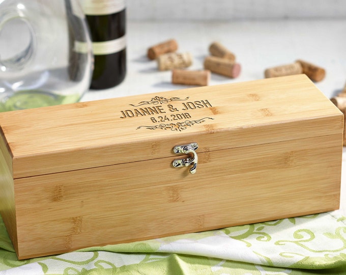 Personalized wooden wine box, Luxury wine box, anniversary gift, wedding gift, corporate gift, Christmas gift