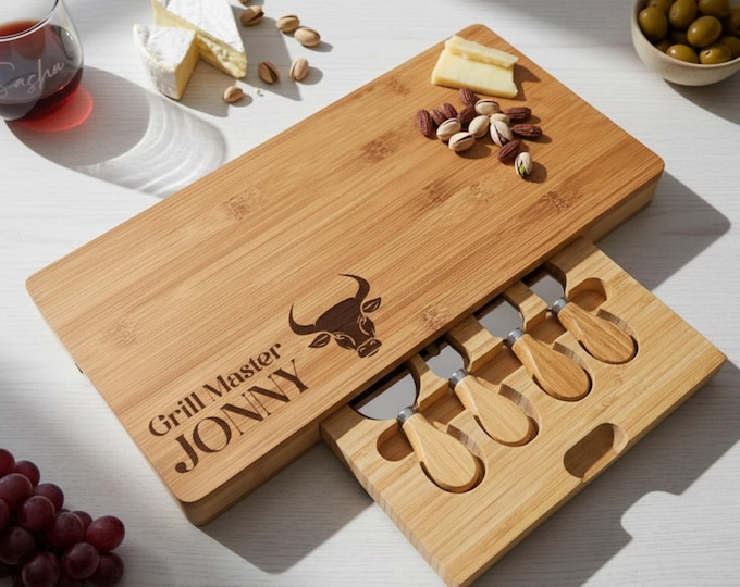 Personalized Charcuterie Board – Grill Master: Custom Engraved  Cheese Board, Gift For Him, BBQ cutting Board, Grilling Accessories