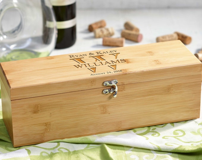 Personalized wooden wine box, Luxury wine box, anniversary gift, wedding gift, corporate gift, Christmas gift
