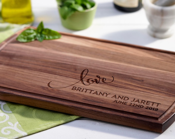 Personalized cutting board, Custom cutting board, Engraved cutting board, Wedding gifts, Gifts for the couple, Christmas gifts