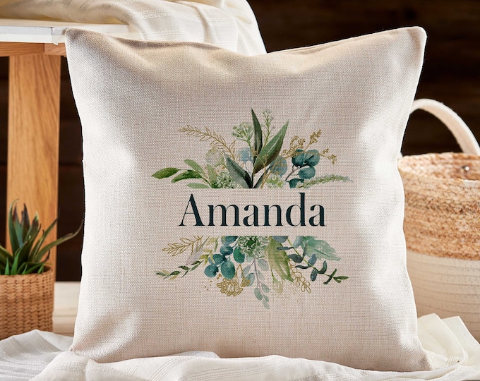 Personalized Linen Pillow Case, Custom Cushion Cover, Printed Pillow Cover, Mother's Day Gift, Couples Gift, Housewarming Gift, Family,