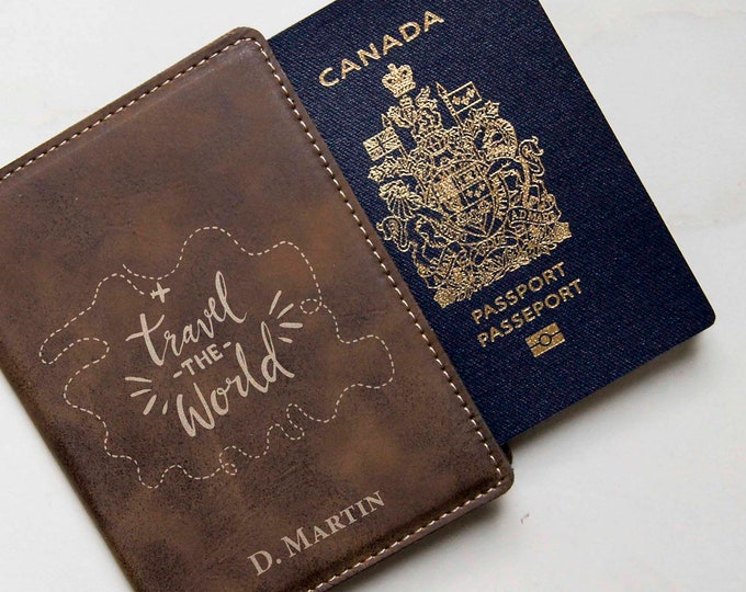 Custom Passport Cover,  Personalized Passport Holders, Engraved Passport Cover, Leatherette  Passport Cover