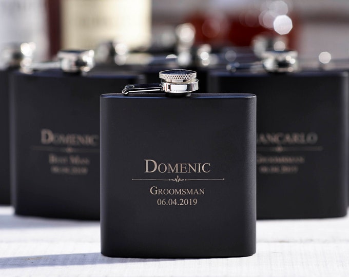 Personalized Set Of 11 Flasks, Groomsmen Wedding Gift, Best Man  Flasks, Customized Wedding Flasks, Engraved Flasks