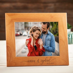 Personalized engraved frame, Custom photo frame, Frame for a couple, valentine gifts, wedding gifts image 1