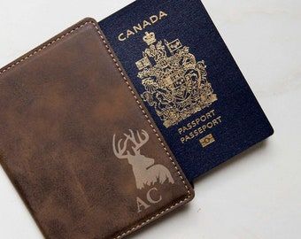 Couverture de passeport personnalisée, Porte-passeport personnalisé, Couverture de passeport gravée, Couverture de passeport en similicuir