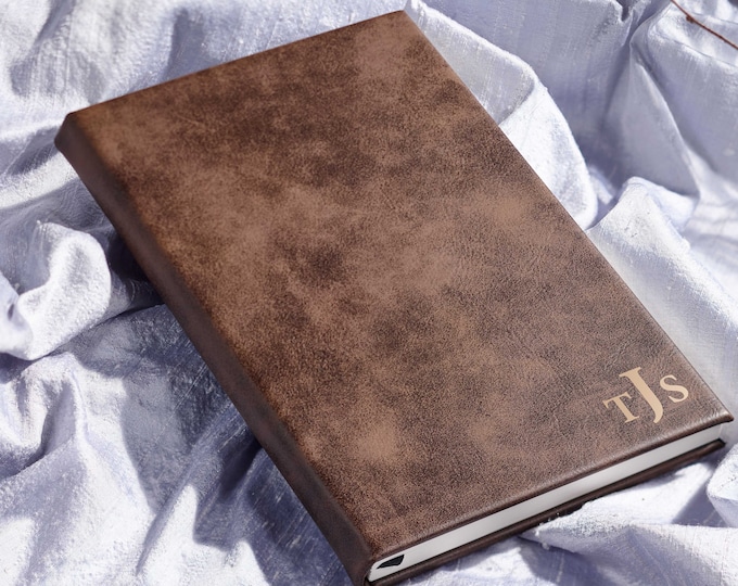 Personalized Journal, Custom Engraved Leatherette Journal | Monogrammed Notebook for Artists & Creatives | Unique Coworkers, Colleague Gift