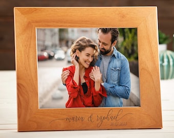 Personalized engraved frame, Custom photo frame, Frame for a couple, valentine gifts, wedding gifts