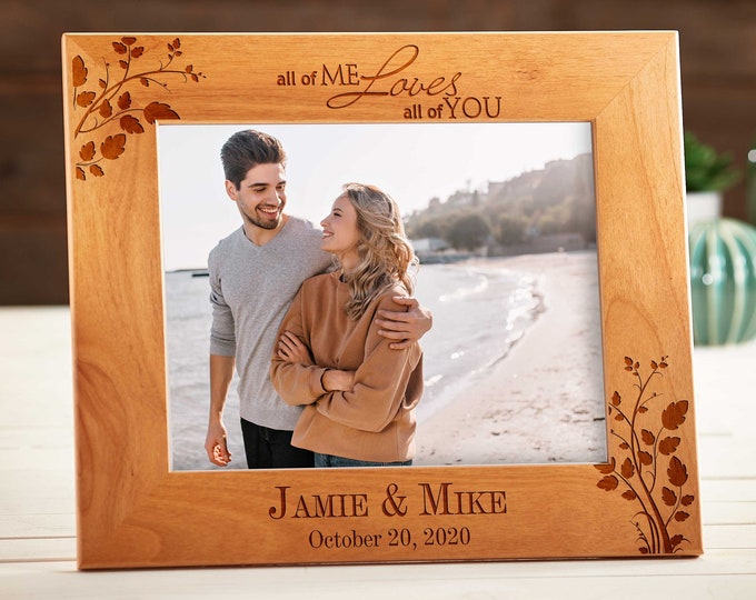 Personalized engraved frame, Custom photo frame, Frame for a couple, valentine gifts