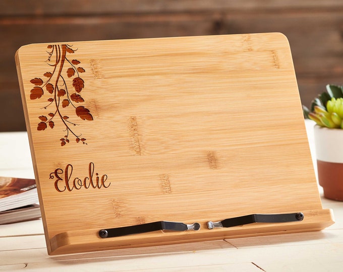 Personalized Bamboo iPad and Recipe Holders - The Perfect Gift for Your Special Someone, Customized stand, engraved iPad holder, Chef easel