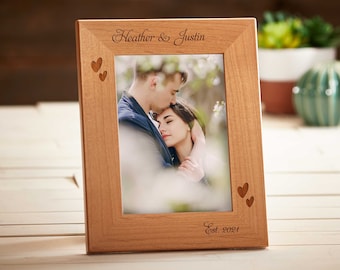 Personalized engraved frame, Custom photo frame, Frame for a couple, valentine gifts, wedding gifts