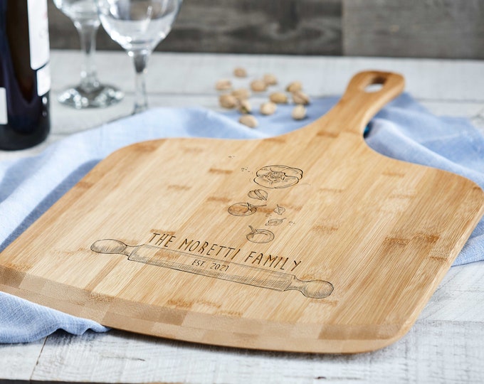 Personalized pizza board, custom pizza peel, engraved pizza board, housewarming gift, Pizza lovers