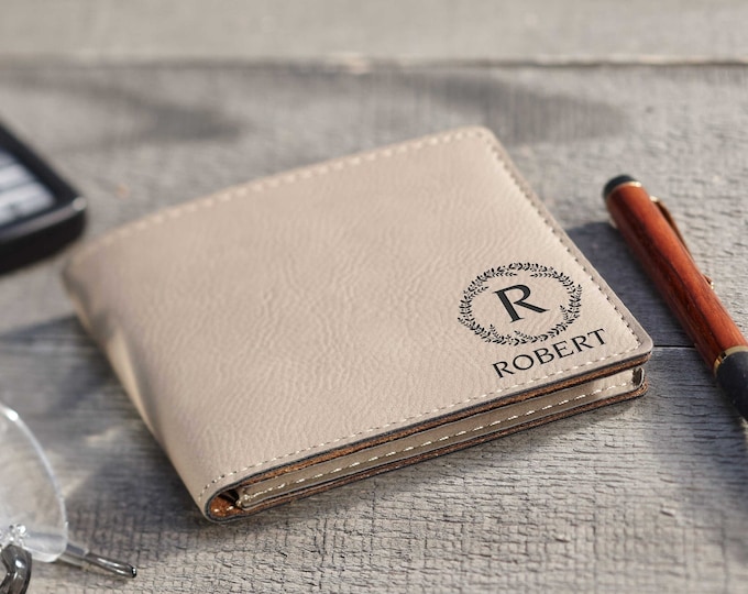 Personalized Mens Wallet, Custom leather Wallets, Leatherette wallets, Engraved Leather Wallet, Gifts for him, Groomsmen Gifts