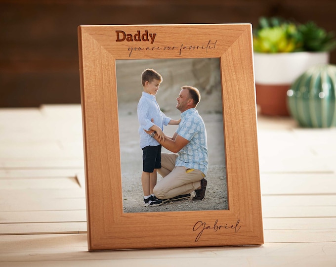 Personalized engraved frame, Custom photo frame, Father's day Gift, Father and son Picture frame