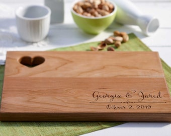 Personalized Cutting Board, Engraved board, housewarming gifts, wedding gift,Gifts for the couple, Christmas gifts, Board with a heart