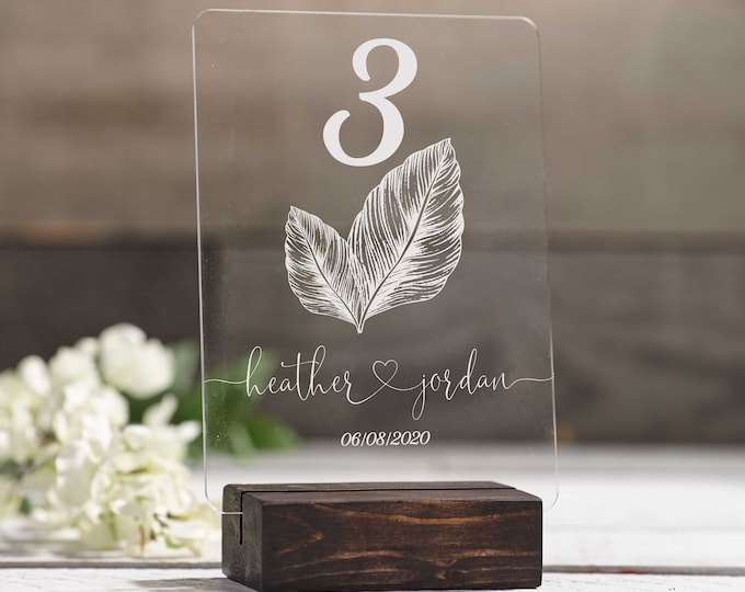 Personalized table number, Acrylic Table numbers, Wedding Signs, Rustic Table numbers, Table Number Signs with Stands, Wedding Table Decor