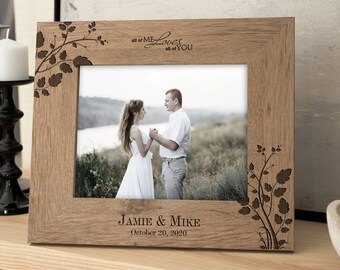 Personalized engraved frame, Custom photo frame, Frame for a couple, valentine gifts, modern farmhouse décor