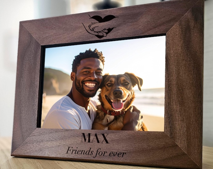 Custom Picture Frame, Dog Lovers, Personalized Picture Frame, Customized Wood Photo Frame, Dog Gifts, Pet Lovers Gift, Dog Owner Gift