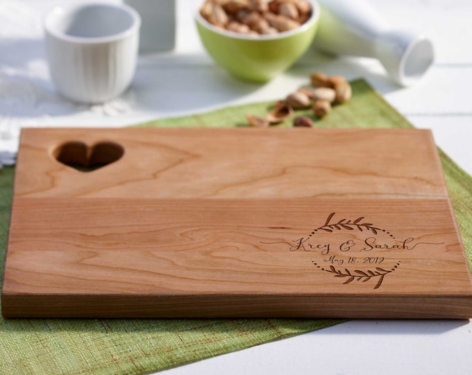 Personalized Cutting Board, Engraved board, housewarming gifts, wedding gift,Gifts for the couple, Christmas gifts, Board with a heart