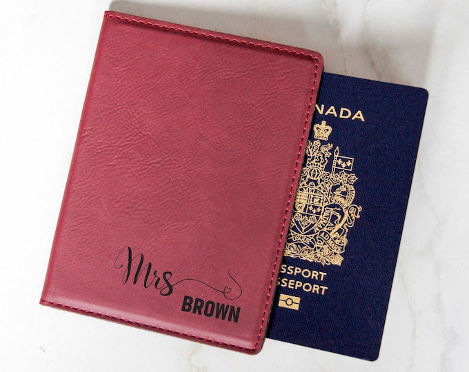 Custom Passport Cover,  Personalized Passport Holders, Engraved Passport Cover, Leatherette  Passport Cover