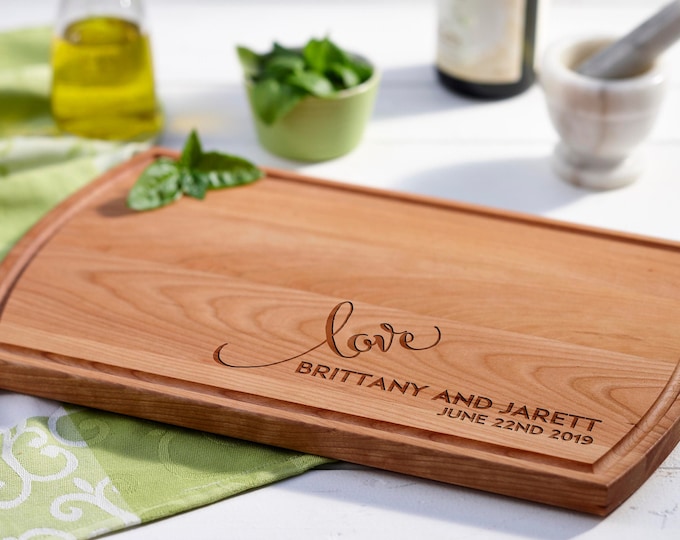 Personalized cutting board, Custom cutting board, Engraved cutting board, Wedding gifts, Gifts for the couple, Christmas gifts