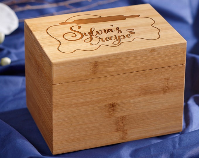 Personalized Recipe box, Custom Recipe Box, Family Gift, Engraved Recipe Box, Gift for her, Mother's day gift, Christmas gift
