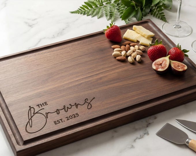 Personalized Cutting Board – Couples Gift: Customized Cutting Board, Wedding Gift, Housewarming Gift, Engagement, Anniversary, Gift