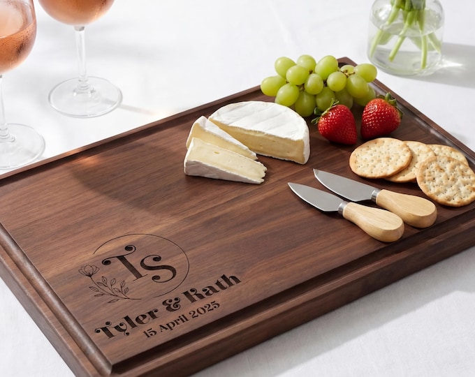 Personalized Cutting Board – Wedding Gift For Couples: Custom Engraved Charcuterie Board