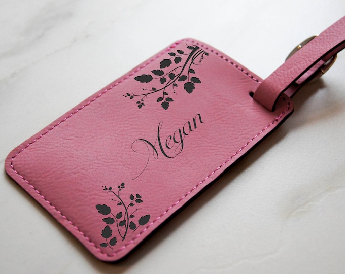 Personalized Luggage Tag, Leather Luggage Tag, customized Bag Tag, Gift for her, custom engraved luggage tag, Monogram Luggage Tag