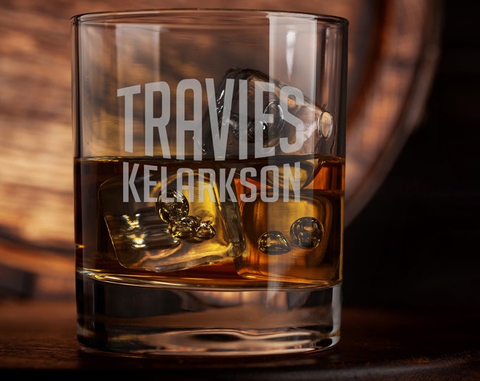 Personalized Whiskey Glass, Groomsmen Gift, Custom Rocks Glass, Engraved Glass, Scotch Glasses, Monogram Whiskey Glass