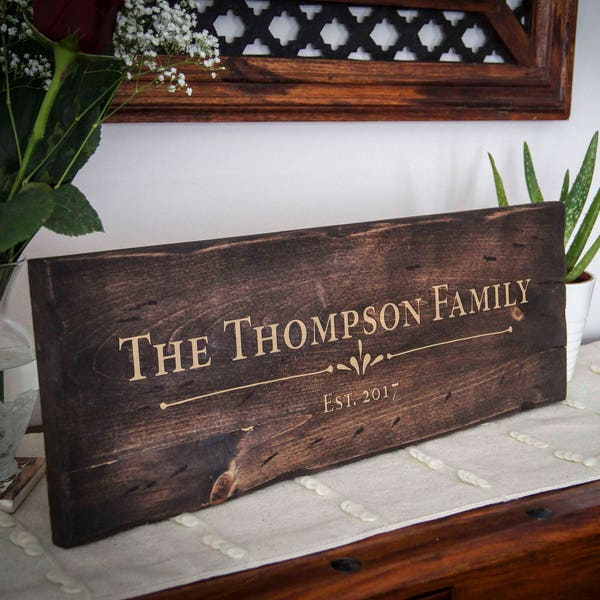 Custom wood signs, Personalized Family name wood sign, Rustic Wall Sign, Farmhouse Style Decor,  Decorative Sign, Housewarming gift