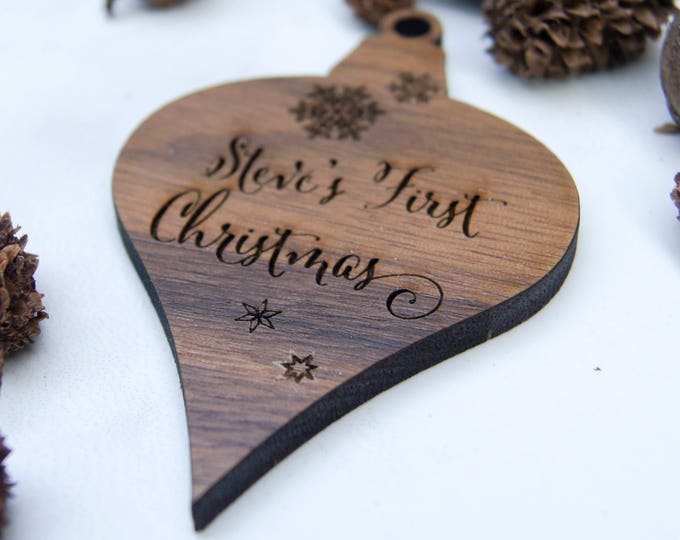 Christmas Ornament, Personalized wooden ornament, Christmas decoration, Snowflake ornament, Christmas gift, engraved wood ornament