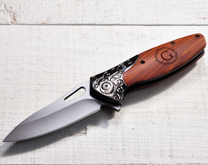 Personalized Folding Knife, Engraved Camping Tool, Pocket Knife, Groomsmen Knife, Groomsmen Knives, Custom Knife, Gift for him