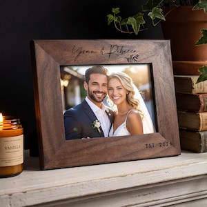 Personalized engraved frame, Customized picture frame for Newlyweds, Wedding Gift, Anniversary Gift, Couples Gift, Home Decor